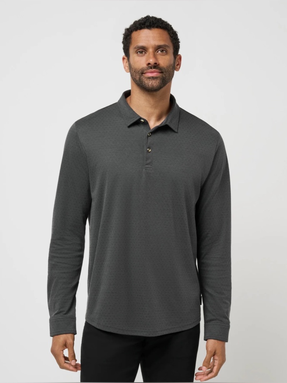 NWT Travis Mathew HANDSOME TOWN Long Sleeve Polo golf shirt travismathew LARGE